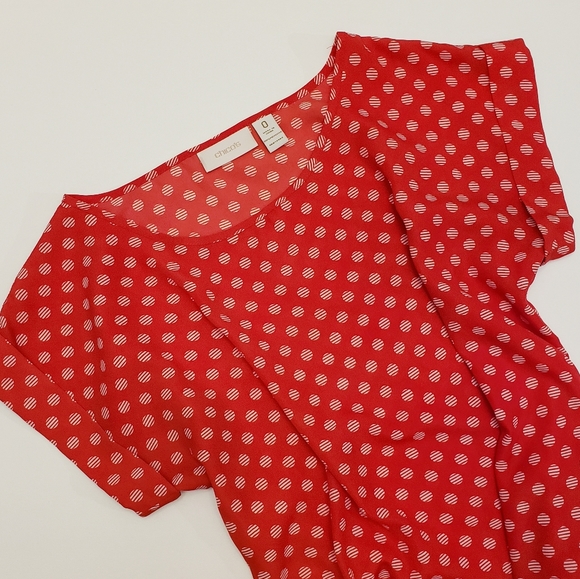 Chico's Red Polka Dot Top - Picture 2 of 7